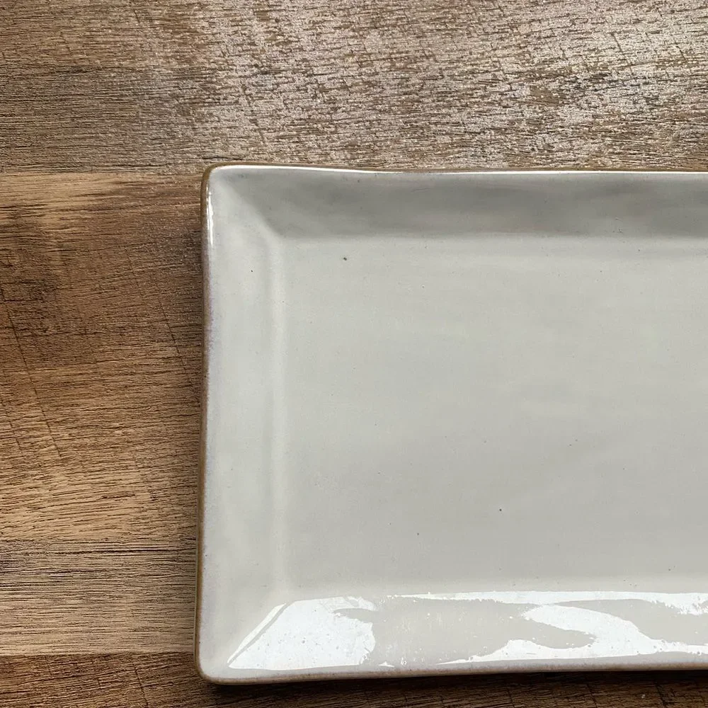 Hearth & Hand Cream - Gray Rectangular Stoneware Platter